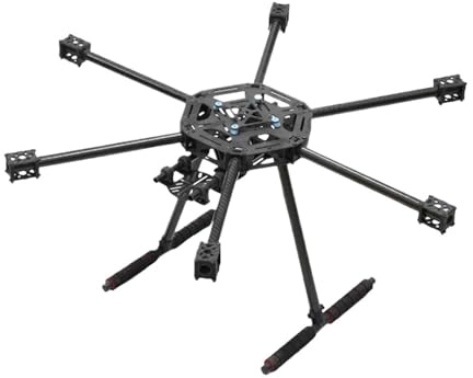 Hexacóptero con marco FPV de 600mm con patín de tren de aterrizaje de fibra de carbono for multicóptero con radio control S550 SK500 versión mejorada(Carbon fiber)