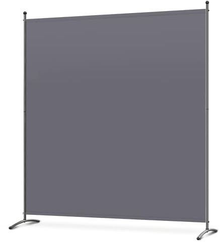 Angel Living Paraventi Grande a 1 Pannelli, Decorazione Elegante, Divisorio Pieghevole, 163 x 180 cm (Grigio)