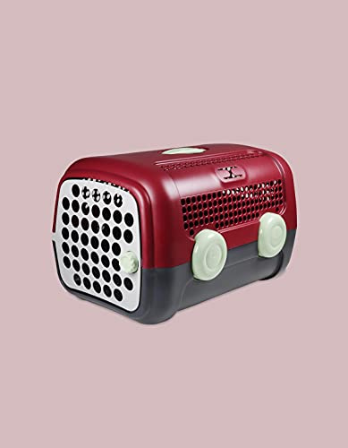 UNITED PETS United Pets A.U.T.O. - Trasportino Rigido per Cani e Gatti, di Design, Made in Italy, Bordeaux, Incluso Tappetino Igienico, 51x37x33cm, Trasportino da Viaggio - 2200 g