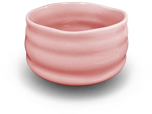 AIYICIII Matcha-Schale aus Keramik, handgefertigt, japanische Grünteetasse, Matcha-Tee-Schneebesen-Schüssel für Zeremonie, Chawan, 500 ml, Rosa