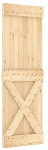 vidaXL Porte, Porte Coulissante, Porte Suspendue d'Entrée Grange Cuisine Garage Chambre à Coucher Maison Intérieur, Bois Massif de Pin