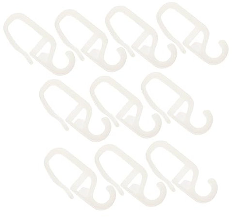Amosfun Ganchos para Cortinas Deslizantes 10 Unidades Plástico Funcional para Rieles Cortinas Baño Hogar Accesorios Prácticos y Ventanas