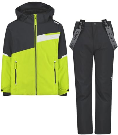 CMP Jungen Skiset Skihose Skijacke Kid Set Jacket and Pant, Farbe:Gelb, Größe:152, Artikel:-E112 Acid/Anthracite