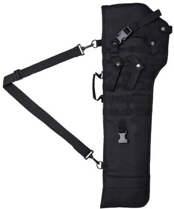 Funda táctica for Rifle y Escopeta, de 29 Pulgadas, Molle, Protectora, for Hombro, Bandolera, Bolsas for Armas(BK)