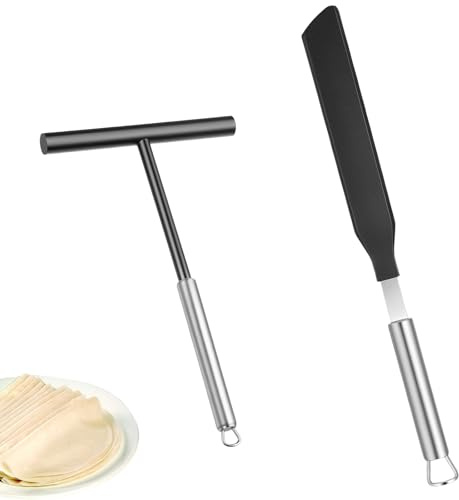Classicseali 2 stycken crêpes tillbehör, crêpes distributör och spatel, 19,5 cm degfördelare och 34 cm långt handtag nylonskrapa, crêpes för bakning av crêpes i ditt hem kök