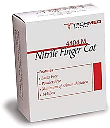 DUKAL 4404M Tech-Med Finger Cot, Medium, Nitrile (Pack of 144)