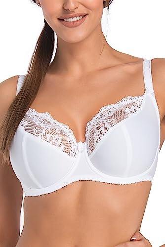 Teyli BH Damen mit Bügel – BH Große Größen für Große Brüste – Komfort BH mit Starkem Halt – Unterwäsche Damen Büstenhalter für Alltag Weiß 115C