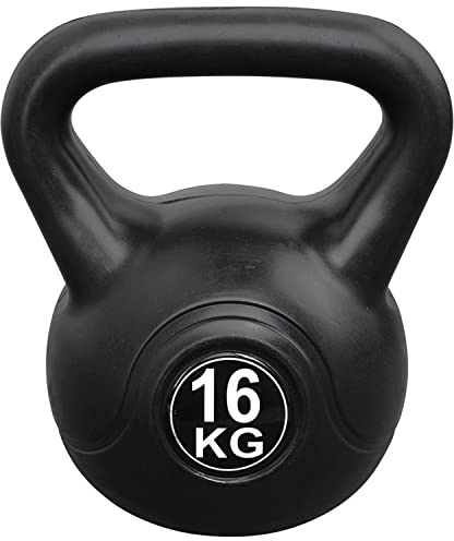 Vivol Kettlebell 16kg Vinyl - Kugelhantel Training Gewicht met Premium Kunststoffmantel und Zementfüllung - Für Gym, Crossfit und Fitness zu Hause
