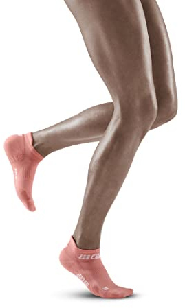 CEP - THE RUN COMPRESSION SOCKS NO SHOW for women | Extra short running socks in rose with compression | Regenerating compression socks for women | Size IV | L