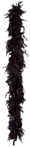 Acan Tradineur - Boa de plumas de color negro para jóvenes y adultos, complemento para carnaval, halloween, fiestas, celebraciones. Longitud: 180 cm