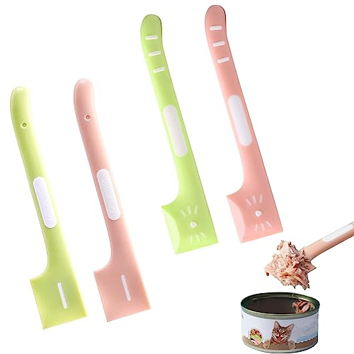 4 PACK Pet Food Can Supplies Mixing Spoons Food Canned Scoop for Cat Dog Feeding Can and Wet Food Storage