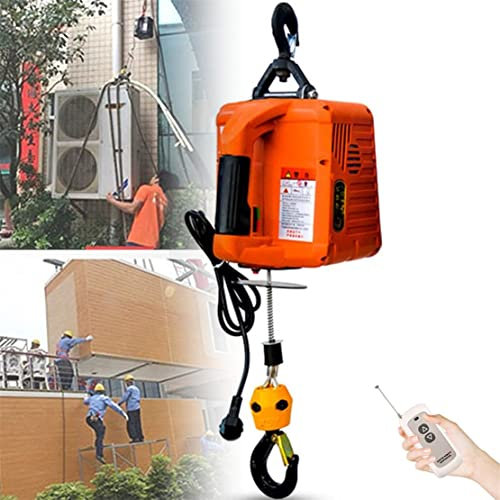 CYMYYDS Paranco Elettrico per Gru Portatile 500 kg, Argano per Paranco Elettrico 3 in 1 per Auto, Miglioramento Domestico, Movimentazione Merci, Sollevamento Officina di Produzione,Orange