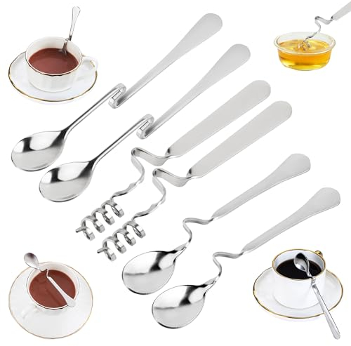 6 cucchiai da miele, in acciaio inox, 3 tipi di cucchiai da miele, cucchiai da dessert, adatti per marmellata di miele