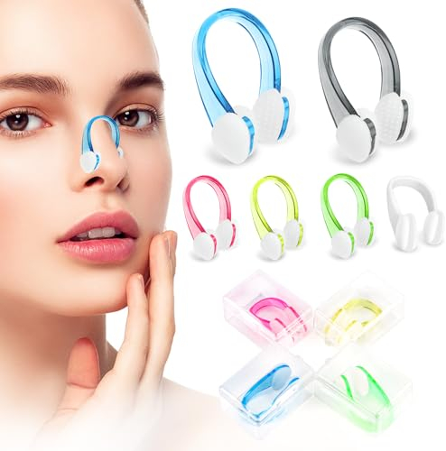 6 Stück Nasenklammer Schwimmen,Anti-Rutsch Schwimm Nasenklammer,Nasenclip für Pool,Swim Training Nasenschutz Nasenclip,Wasserdichte Silikagel Nasenklemme für Anfänger Schwimmer,Wettkampfschwimmer