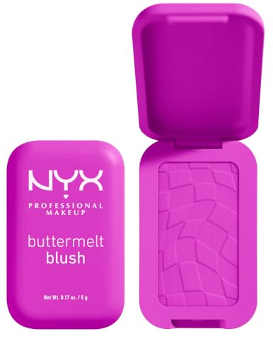 NYX Professional Makeup Buttermelt Powder Blush, Blendable: All The Butta | With Mango, Shea and Almond Butter, Up To 12H Wear, Seamless Blending, Fade and Transfer Resistant, Vegan Formula