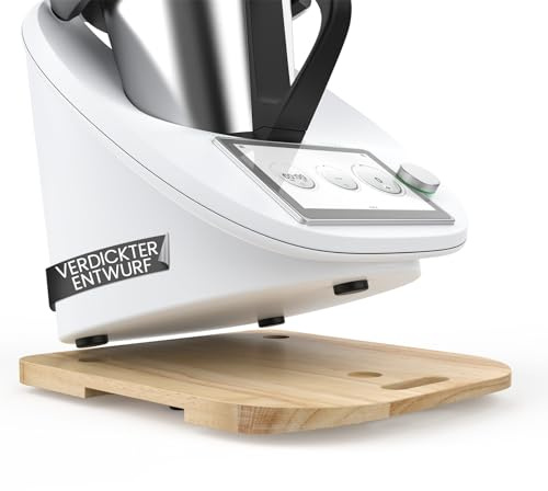Siegvoll förtjockad Glidbräda för Thermomix TM6 TM5 Glidbräda med Enkel Förflyttning, Rullbräda av förtjockad Trä | Förtjockad, dimensionellt stabil rullbräda i trä för enkel förflyttning. Perfekt tillbehör för Thermomix TM6 & TM5