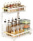 LeapBeast 2 Etagen Unter Waschbecken Regal,Höhenverstellbar Aufbewahrung unter der Spüle,MetallUnter Waschbecken Regal,Spülschrank Organizer,für Küche, Waschbecken, Bädern, Schrank (1, Weiß)