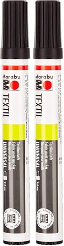 Marabu Textil MR011703073 Stylo Peintre Pointe 2-4 mm Noir (Lot de 2)