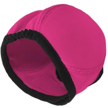 Bañador de cachorros Snood, cubierta ajustable para orejas de perro, cómoda y versátil, impermeable, para ducha, baño en interiores, exteriores, color rosa intenso, tela