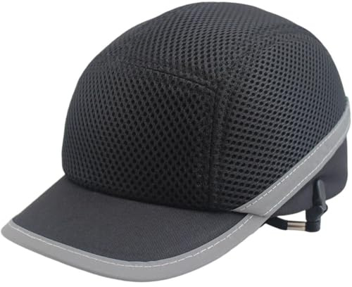 Brxmpn Gorra De Seguridad con Bandas Reflectantes, Casco Anticolisión Transpirable, Gorra De Béisbol para Trabajo, Fábricas Y Talleres.