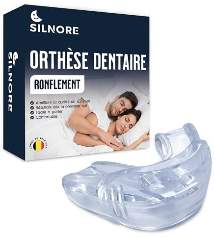 Orthèse Anti Ronflement – Gouttière Anti Ronflement Contre le Ronflement, l’Apnée du Sommeil et le Bruxisme – Dispositif Anti-Ronflement Efficace – Appareil Apnée du Sommeil avec Étui de rangement