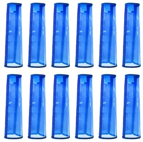 wkao 12 botas de mosca de caballo de 48 cm, vendas de malla azul para piernas, protección completa de la pierna, protector de patas de caballo fácil de limpiar