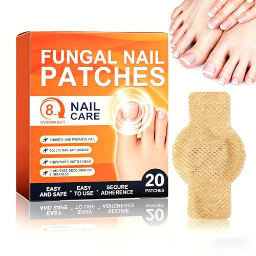 Fungal Nail Patches, 8 Hour Extra Strong Repair Pads for Fungus Toenail, Fungal Nail Treatment Patches, Improve the Appearance of Unhealthy Toenails & Fingernails, Gentle & Safe (20 Pieces)