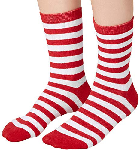 dressforfun 900858 Unisex Weihnachts Socken, atmungsaktiv, rot weiß gestreift - diverse Größen - (39-42 | Nr. 303512)