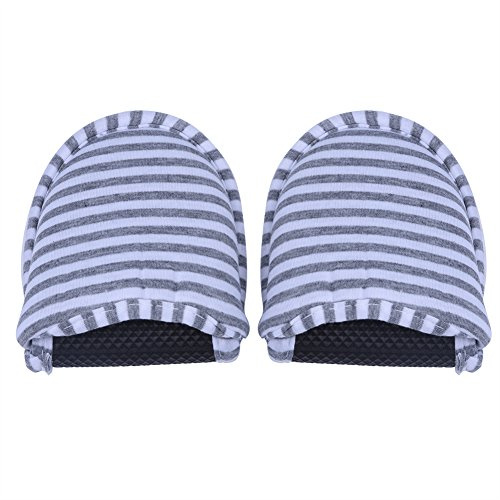 Zapatillas plegables, Zapatillas de casa plegables para mujeres, viaje, portátiles, reutilizables, de interior, zapatillas antideslizantes con bolsa de tela para Hotel(Mujer - Rayas grises)