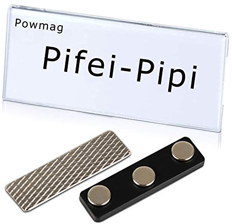 Namensschilder Für Kleidung, Ausweishalter, Ausweishülle, Selbstklebend Magnetisch Namensschild Schilder Kleidung Metall Namensschild Halter mit 3-Punkt Magnet für Ausweishüllen Beschriften (20 Pcs)