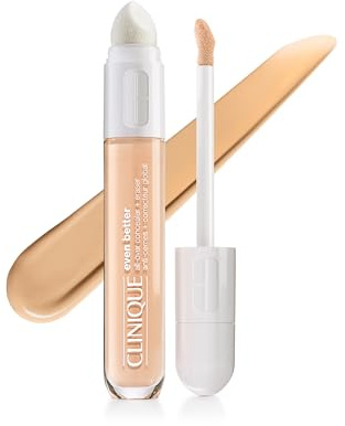Clinique Even Better All-Over Full Coverage Concealer + Eraser Makeup For Dark Undereye Circles | With Hyaluronic Acid + Caffeine | Hydrating, Brightening + Depuffing, Stone, 0.2 Fl Oz