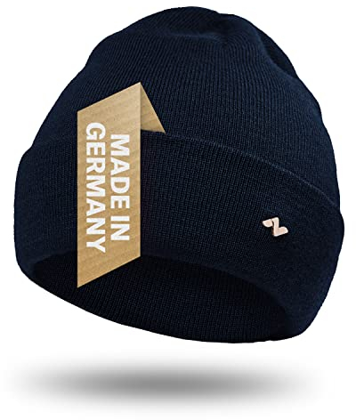 NYTTED® Merino Mütze für Herren & Damen | 100% Feinste Merinowolle | Warm, Weich & Strechy | Wollmütze | Wintermütze | Strickmütze | Navy