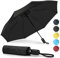 ZOMAKE Regenschirm Sturmfest Taschenschirm Automatik,Regenschirm Klein Leicht Stabil,Kleiner Schirm Windfest 8 Rip,106CM(Schwarz Einlagig)