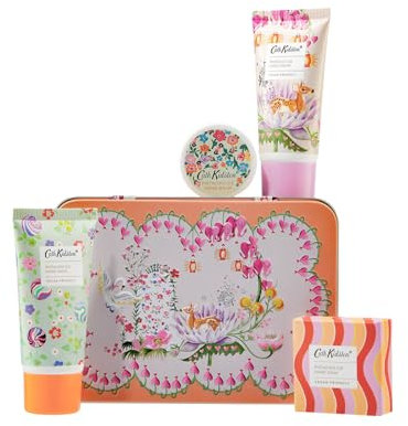 Cath Kidston Hand Cream & Balm Set, 30ml & 9g, Giftable Festive Tin, Vegan Friendly, Essentials Oils