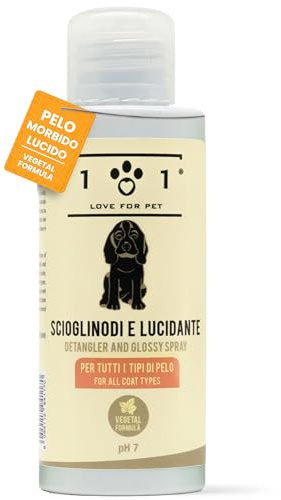 Linea 101, Spray Sciogli Nodi Pelo Cane Naturale per Tutti i Tipi di Pelo con Oli Vegetali, Mantello Morbido, Brillante e Sano, Districante Pelo Cane, 100ml, Made in Italy