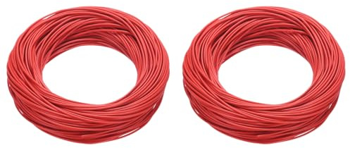 QUARKZMAN 2Pcs 0.14mm² Fil Électrique en PVC 26AWG, 30m Chacun Fil de Cuivre Étamé Toronné à Noyau Solide, Connexions Flexibles pour le Bricolage, les Modèles, Lampes, Appareils, Rouge