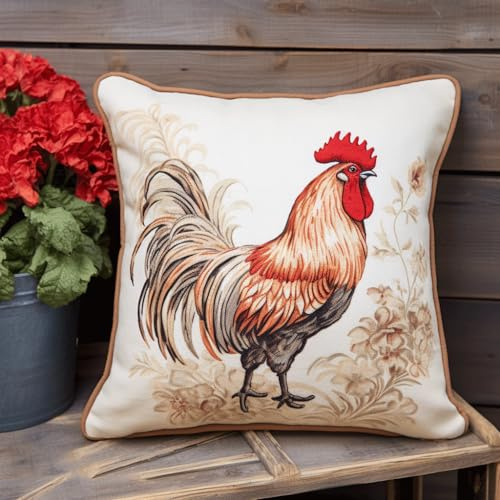 Taxpy Kit di Ganci a Chiusura per Cuscino Pollo animale Set per Cuscini con Gancio di Chiusura 43X43cm Kit Da Ricamo Con Gancio Per Cuscino, Ricamare Cuscini Federa