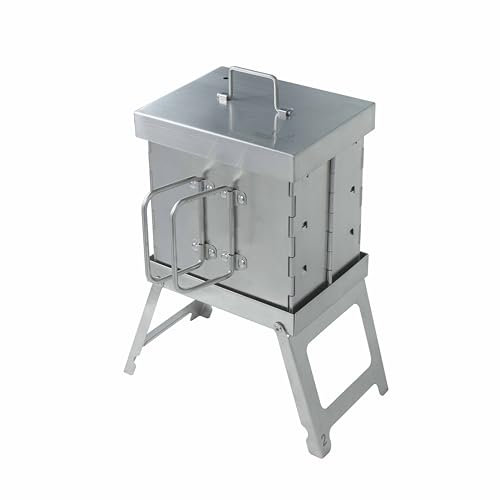 Winnerwell Flat Smoker Small i Rostfritt Stål | Portabel Rök för Grill & Camping | Tvådelad Design | Kompakt & Hopfällbar Rökugn