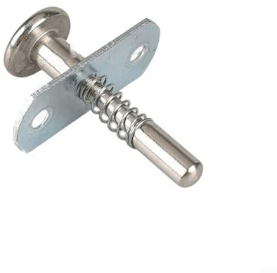 Zilimontt Pestillo de émbolo de acero con resorte de 6,5 x 45 mm con tornillos, perno duradero y resistente para armarios, puertas de almacenamiento, camas, cajones y herrajes para muebles R