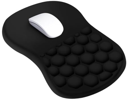 Tappetino Mouse, Tappetino per Mouse con Supporto Polso e Design Massaggio, Comodo Ergonomico Mouse Pad, Tappetino Mouse Poggiapolsi con Schiuma di Memoria e Base in Silicone Antiscivolo, 30 * 20CM