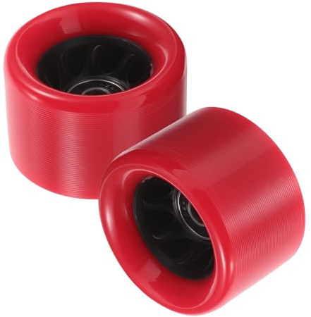 Cabilock Lot de 2 Roues de Roller en PU Rouge 92A Roues de Rechange pour Patins à Roulettes D’Intérieur ’Extérieur Accessoires de Patinage à Roulettes Absorption des Chocs Optimale et