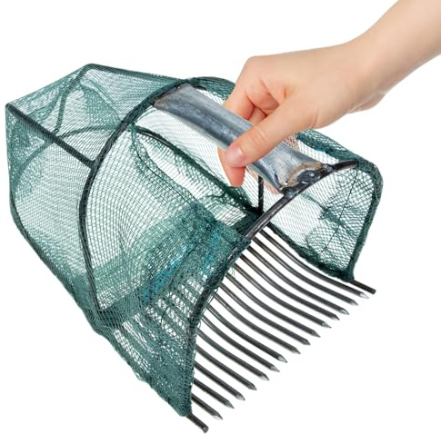 TOYANDONA Cueilleur de Myrtilles Manche, Panier Cueillette en Acier, Outil de Jardinage pour Récolte Facile de Baies Fraîches, Ramasseur Fruits Pratique pour Vergers, Outil à Main Robuste