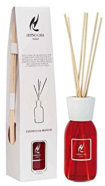 Hypno Casa Diffusore con Bastoncini, 100 ml Profumazione Cannella & Arancio