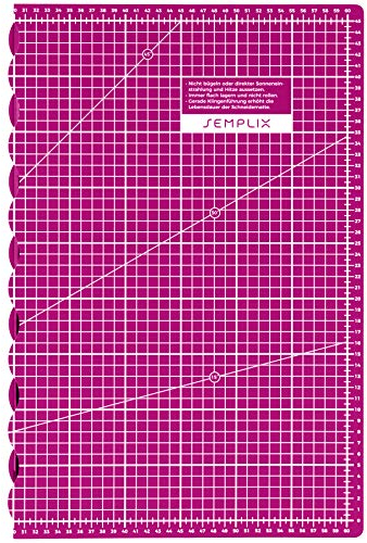 SEMPLIX Faltbare Schneidematte A2 - Ideal für Bastel- Näh und Patchworkarbeiten (60 x 45 cm) (grau) (Beere)