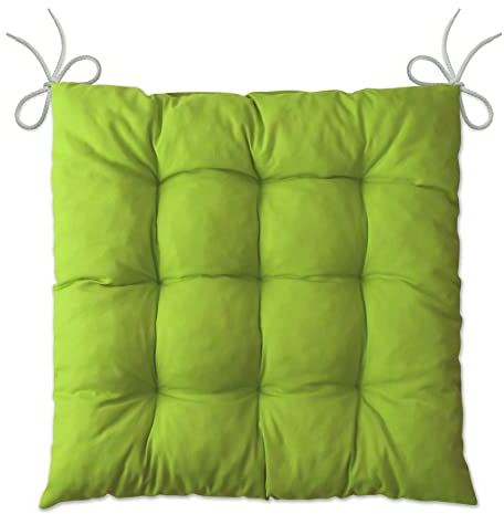 LILENO HOME 6er Set Stuhlkissen Apfelgrün (40x40x6 cm) - Sitzkissen für Gartenstuhl, Küche oder Esszimmerstuhl - Bequeme UV-beständige Indoor u. Outdoor Stuhlauflage als Stuhl Kissen