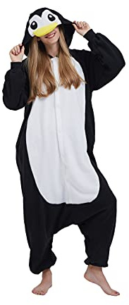 SimZoo Pijama Mono de Animal para Adultos, Ropa de Dormir para Disfraz de Pingüino para Hombres y Mujeres, Ropa para el hogar Unisex de una Pieza, XL