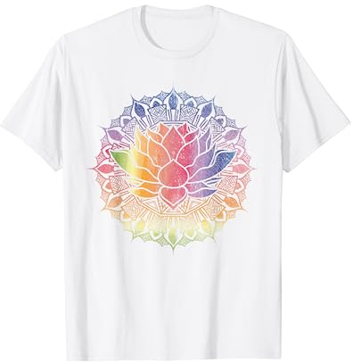Lotusblume Pilates Yoga Farbenfrohes Mandala Lotus T-Shirt