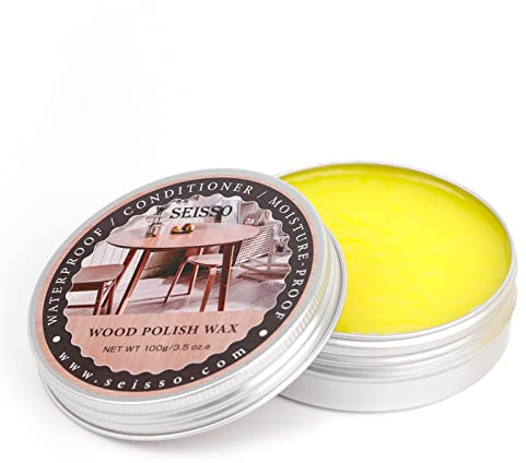 SEISSO Wood Polish Wax, Paste Wax for Wood Finish, Wood Wax Polish, Conditioner, Cleaner, Restorer, Furniture Polish for Wooden Floors, Cabinets, Tables, Doors