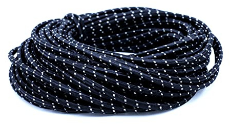 Expanderbart rep, 35 meter, diameter 8 mm, gummirep för släpvagnar, spännremmar, fästrem, elastisk, för lasttransport, fästrep (svart)