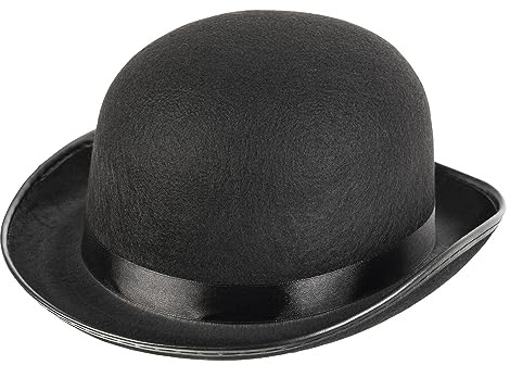 Schramm® Melone Bowler Cappello rotondo Melone Nero per Adulti Chapeau Cappello Cilindro Melone Bowler Cappello in feltro di lana da donna/uomo